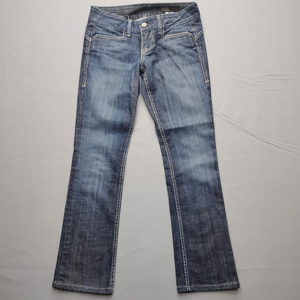 William Rast Savoy Straight Leg Jeans Womens 27 Dark Wash Blue Made in USA